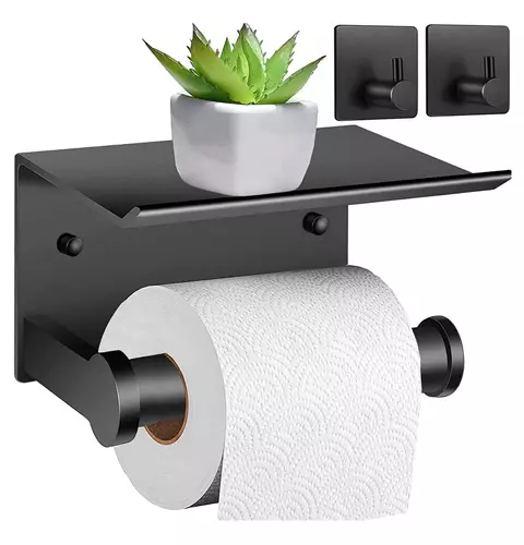 Toilettenpapierhalter ohne Bohren mit Ablage